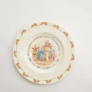 Royal Doulton Bunnykins Christening Plate English Fine Bone China Vintage 1990's